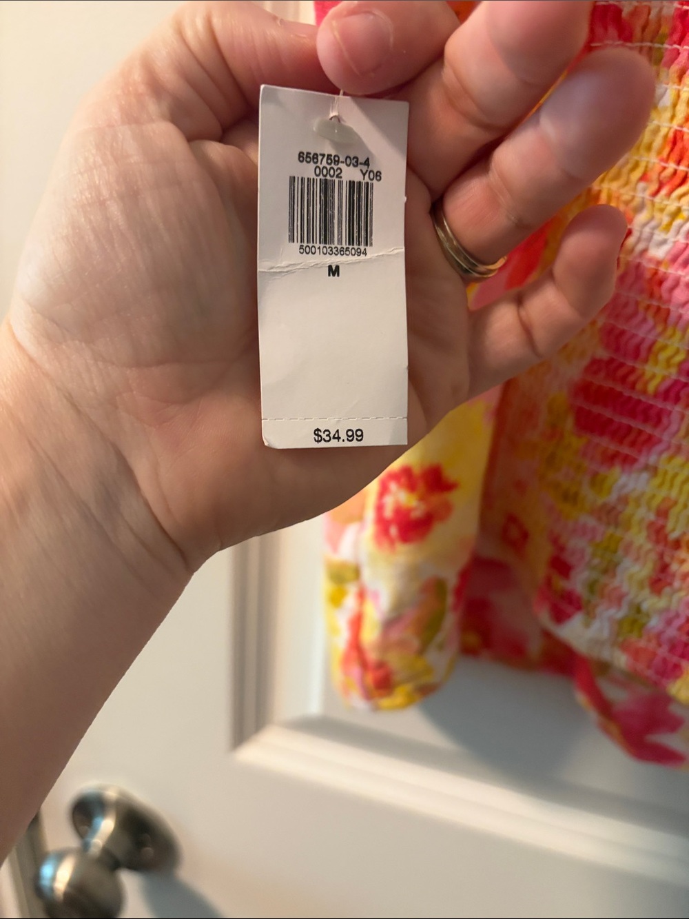 ☀️ Old Navy Floral Tie-Strap Cami in Pink, Yellow & White - Picture 5 of 5